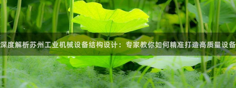 金年会体育综合App：深度解析苏州工业机械设备结构设计：专家教你如何精准打造高质量设备