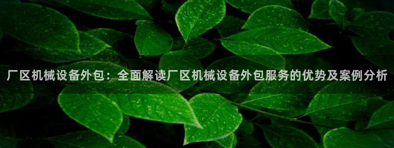 金年会jinnianhui官方在线登录：厂区机械设备外包：全面解读厂区机械设备外包服务的优势及案例分析