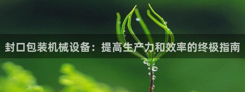 金年会金字招牌至上：封口包装机械设备：提高生产力和效率的终极指南