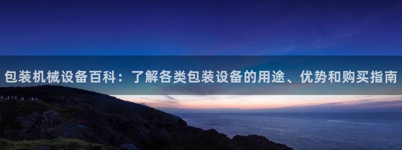 今年会金年会：包装机械设备百科：了解各类包装设备的用途、优势和购买指南