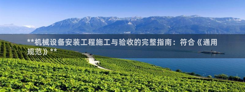 金年会官方下载：**机械设备安装工程施工与验收的完整指南：符合《通用
规范》**