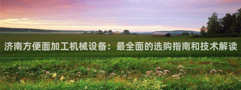 金年会手机版官方下载：济南方便面加工机械设备：最全面的选购指南和技术解读