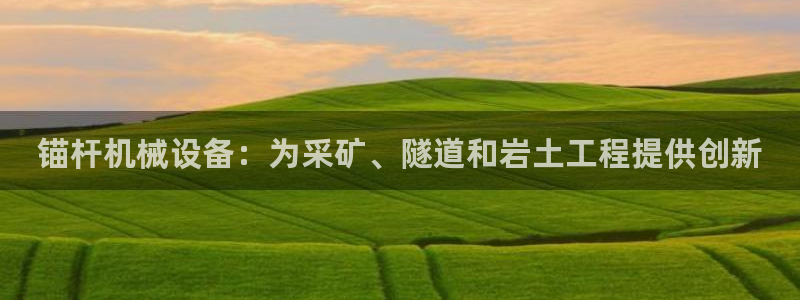 金年会官方登录网址：锚杆机械设备：为采矿、隧道和岩土工程提供创新
